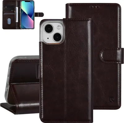 Produktbild von UNIQ Accessory iPhone 13 & 14 Booktype Case - Kartenhalter für 3 Karten - Magnetischer Verschluss - Dunkelbraun