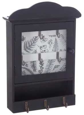 Produktbild von Schlüsselschrank, Aufbewahrungsbox aus Holz, Vintage, Schwarz