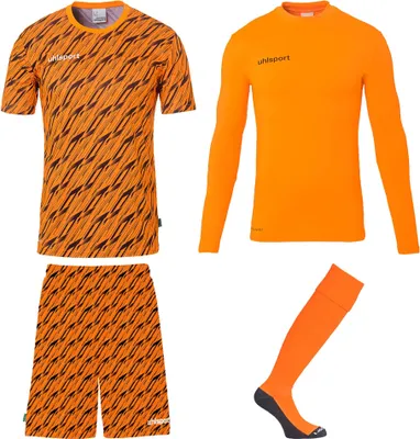Produktbild von Uhlsport Progressive Torwart Trikot Set Kinder - Neonorange / Schwarz