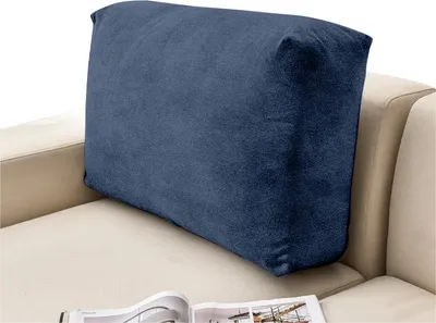 Produktbild von Elastischer Velours-Bezug für Rückenlehne und Rückenkissen von Sofa & Ecksofa in Dunkelblau – Schonbezug