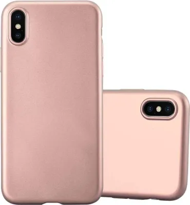 Two rose gold colored phone cases are shown against a white background.