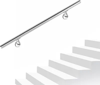 Produktbild von NAIZY 160cm Handlauf Edelstahl Geländer Treppengeländer für Treppen Brüstung Balkon Innen & Außen mit Wandhaltern Halter