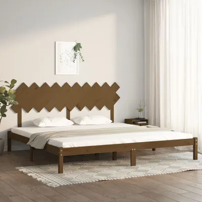 Produktbild von The Living Store Massivholzbett Honigbraun 200x200 cm