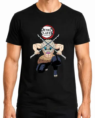 Produktbild von Demon Slayer Inosuke Kimetsu no Yaiba Ebermaske Anime Geschenk Herren T-Shirt, Schwarz, XL