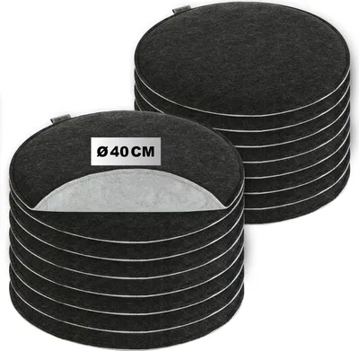 Produktbild von com-four® 16x Sitzkissen aus Filz Ø 40 cm - gepolstertes Stuhlkissen