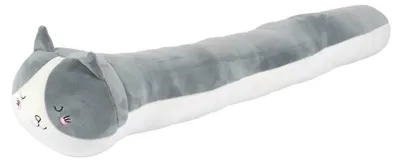 Immagine prodotto di Paraurti per spifferi in poliestere, motivo gatto kawaii, grigio/bianco