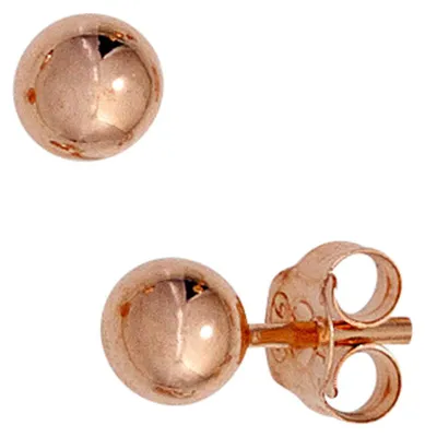 Produktbild von Paar Ohrstecker Kugel 5mm aus 925 Silber rotvergoldet Ohrschmuck Damen