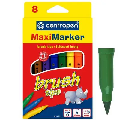 Obrázok produktu pre Centropen popisovače štetcové MaxiMarker Brush 8773 sada 8ks - 1 balenie
