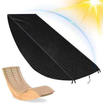 Produktbild von Gartenstuhl Schutzhülle - Wasserdichte - 420D Oxford Gewebe - Mit Kordelzug - UV-beständig - 65x95x155 cm - Für verstellbare Gartenstühle, Deckchairs