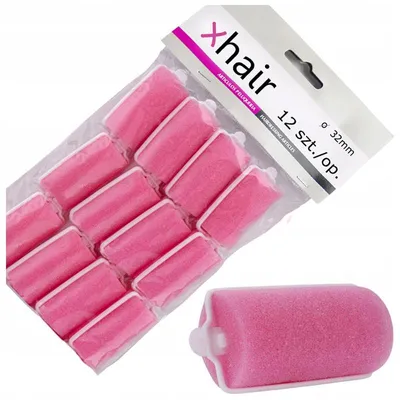 Produktbild von xhair Dicke Schaumstoff-Lockenwickler Rosa 32mm 12 Stück