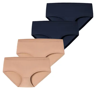 Produktbild von Schiesser Damen Panty Invisible Baumwolle 4-Pack maple,nightblue - Größe 34