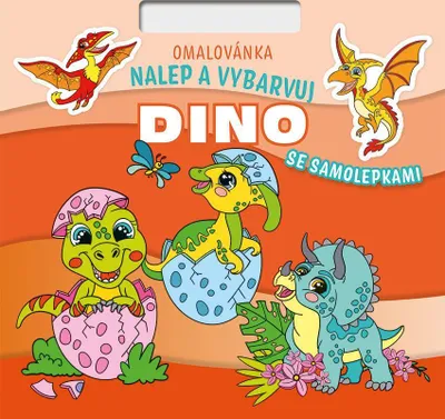 Produktbild von Dino Malbuch für Kinder zum Kleben und Ausmalen mit über 80 Stickern