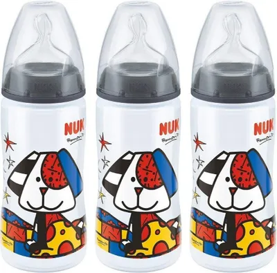 Produktbild von NUK FC Babyflaschen mit Silikonsauger Gr.2M 300ml Britto 3er set