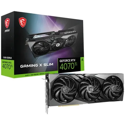 Obrázek produktu pro MSI GAMING GEFORCE RTX 4070 TI X SLIM 12G, GeForce RTX 4070 Ti, 12 GB, GDDR6X, 192 bit, 7680 x 4320 px, PCI Express 4.0