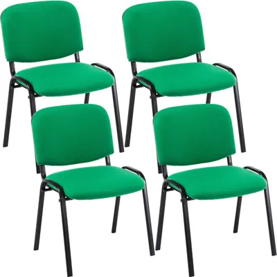 Produktbild von 4er Set Besucherstuhl Ken Stoff grün