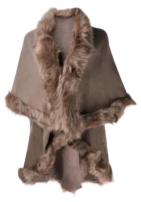 Immagine prodotto di Solidchoice - Cardigan da donna lavorato a maglia con cappuccio e finiture in ecopelliccia