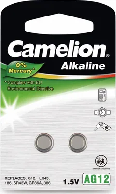 Zdjęcie produktu dla Camelion | Ag12/Lr43/Lr1142/386 | Alkaliczna Bateria Guzikowa | 2 Szt.