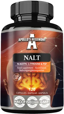 Produktbild von N-Acetyl-L-Tyrosin (NALT) 500mg und Vitamin B6 (P-5-P) 2mg - 120 Kapseln