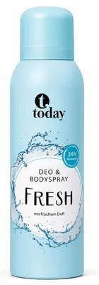 Produktbild von today Deo & Bodyspray Fresh – Erfrischendes Deodorant Spray – 24h Schutz – 200 ml