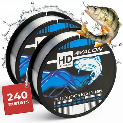 Zdjęcie produktu dla Sznur wędkarski fluorokarbonowy - jednowłóknowy - 0,20 mm, 120 m x 2 (240 m) - tonący - odporny na ścieranie - wytrzymałość 6–7 kg - przezroczysty