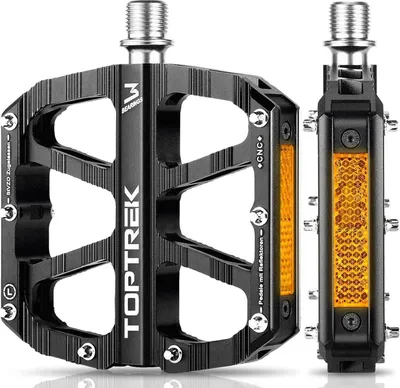 Image de Toptrek Pédales de vélo en aluminium homologuées StVZO Pédales de VTT noires