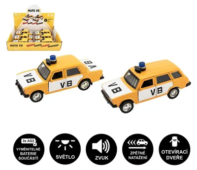 Produktbild von Polizeiauto VB aus Metall/Kunststoff, 12 cm, batteriebetriebenes Rückzugspielzeug mit Licht und Sound