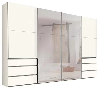 Produktbild von Schwebetürenschrank Level Kleiderschrank mit Synchronöffnung Ausführung wählbar,weiß,300x65x216cm