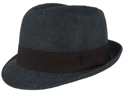Luftiger grobmaschiger Papier Trilby von Hut-Breiter in blau