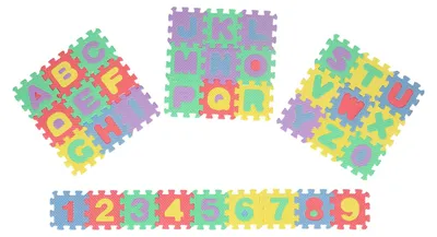 Produktbild von 36-teilige ineinandergreifende Puzzle-Spielmatte, Mini-Alphabet-Zahlen-Puppenhaus-Lernspielzeug