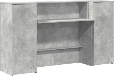 Obrázek produktu pro vidaXL Recepční pult betonový šedý 180x50x103,5 cm materiál na bázi dřeva