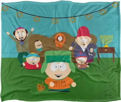 Obrázok produktu pre South Park - Deka, hodvábna, chanuka, supermäkká TV24689 (jedna veľkosť) (modrá/zelená)