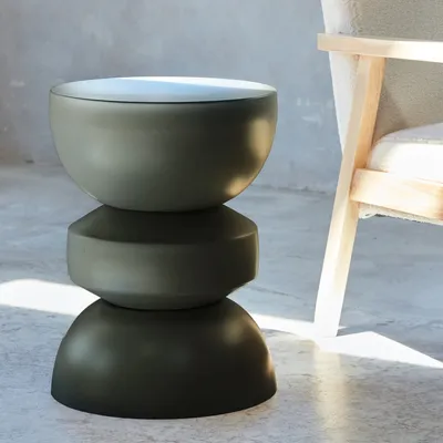 Produktbild von sweeek - Beistelltisch, Couchtisch, Nachttisch Metall Ø32 x H44,5cm - Schwarz