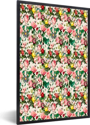 Produktbild von MuchoWow® MuchoWow® Gerahmtes Poster Blumen - Frühling - Pastell 60x90 cm - Poster mit zchwarzem Bilderrahmen - Kunst