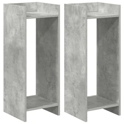 Productafbeelding van vidaXL Plantenstandaard, 2 stuks, betonkleur, 30 x 30 x 80 cm, houtvezel
