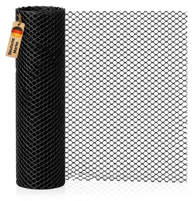 Produktbild von NOOR Kunststoffzaun - Rollenzaun aus HDPE 290g/m² - 0,5 x 25 m Schwarz - mit reißfester Rautenstruktur - vielseitiges Gartengitter wetterfest