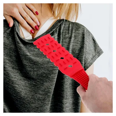 Produktbild von 2 Stück Massageschläger Pai Sha-Brett zur Massage und Klopfen, Immunsystem-Werkzeug, Massagegeräte für Waden, Sandbrett, Massagestab, Fitness-Rollrad rot