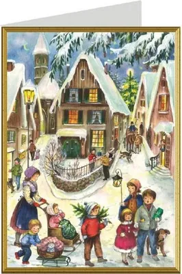 Image de Carte de Noël en famille - illustration festive sur le thème de l'hiver