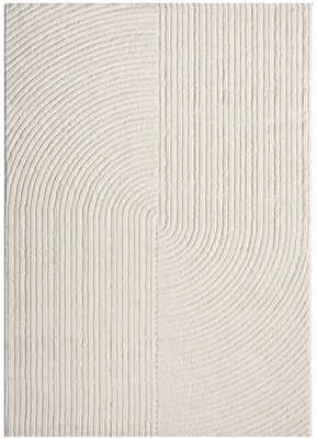 Produktbild von Moderner Kurzflor-Teppich Boho Wohnzimmer Schlafzimmer dünn mit 3D Hoch-Tief Effekt Pflegeleicht