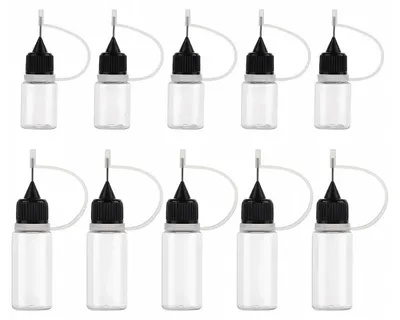 10 Spritzenflaschen mit Nadelspitze, 5 ml + 10 ml, leere Kunststoffflaschen
