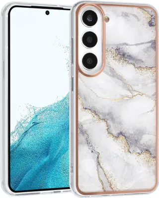 Produktbild von UNIQ Accessory Galaxy S23 TPU Backcover - Marble White