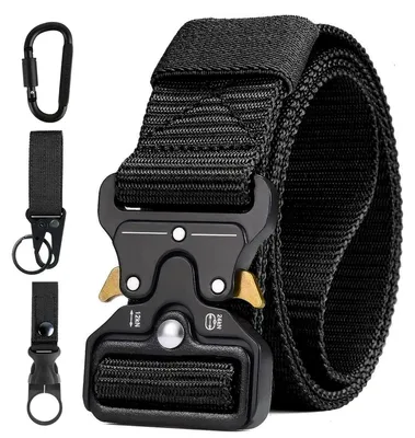 Productafbeelding van Tactische riem - Zwaar nylon - Militaire stijl - Zwart, one size