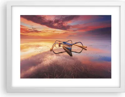 Produktbild von Gerahmtes Poster - Weißer Rahmen - £ódŸ Westen Die Sonne - 40x30 cm - Wand Bild - Wanddeko - Wandbilder - Kunstposter - Wandposter - Bilderrahmen - Bilder - Kunstdruck - P2WAA40x30-4433