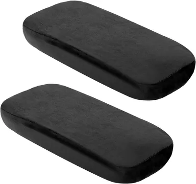 Immagine prodotto di Cuscini per braccioli in schiuma viscoelastica, set da 2, coperture lavabili, colore nero, per sedie da ufficio