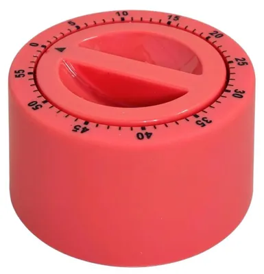 Productafbeelding van Mechanische keukentimer - 60 minuten timer voor korte intervallen - voor koken, bakken en dagelijks gebruik - rond, kleur: koraal