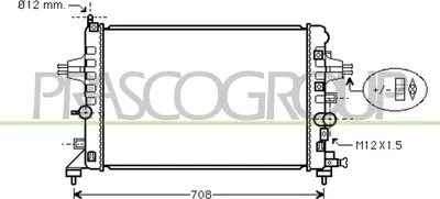 Produktbild von PRASCO OP410R002 Kühler Wasserkühler Motorkühler für OPEL ZAFIRA B (A05) Astra H Caravan (A04) Astra H Schrägheck (A04) Astra H GTC (A04)