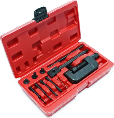 Produktbild von Wiltec Trenn Niet Werkzeug für 420-630 Ketten, Kettenteiler mit 3 Trennspitzen im Koffer, Kettentrenner Motorradkette Steuerkette