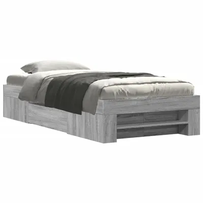 Obrázek produktu pro vidaXL Postel Grey Sonoma 100x200 cm Dřevěný materiál