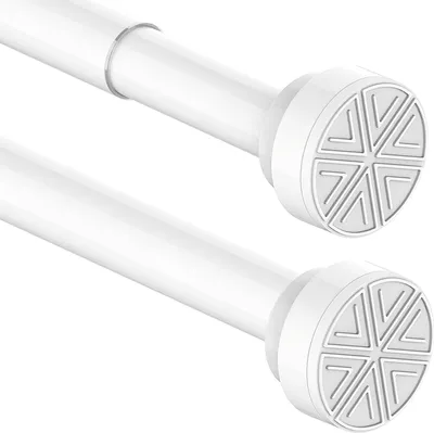 Imagen del producto de Barra telescópica para cortina de ducha, de acero inoxidable, de 85 a 190 cm, color blanco, para baño