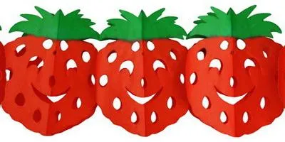Produktbild von Girlande Erdbeeren 3m lang, schwer entflammbar