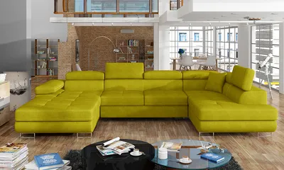 Produktbild von NABBI Ecksofa U mit Zerlegung Rossano U P - gelb